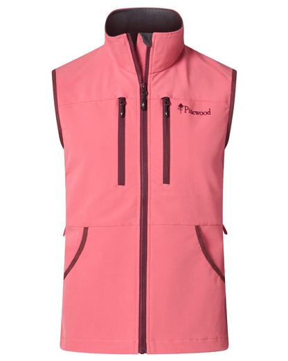 Cherry Pink coloured Pinewood Womens Dog Sports Stretch Vest on white background 