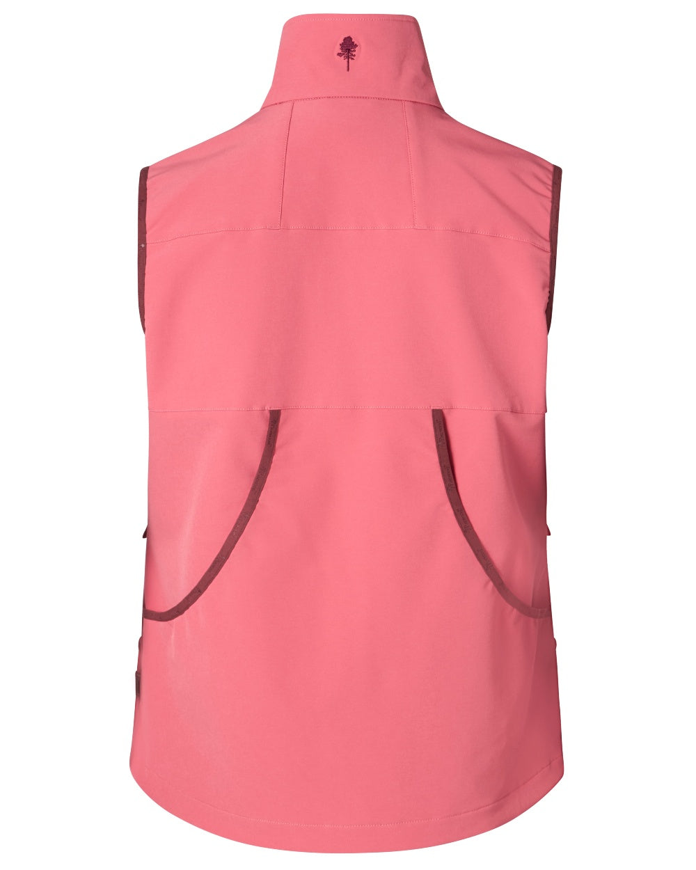 Cherry Pink coloured Pinewood Womens Dog Sports Stretch Vest on white background 