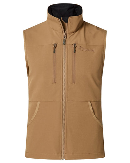 Dark Sandstone coloured Pinewood Womens Dog Sports Stretch Vest on white background 