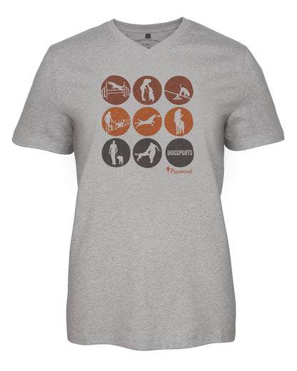 Light Grey Melange Activity coloured Pinewood Womens Dog Sports T-Shirt on white background 