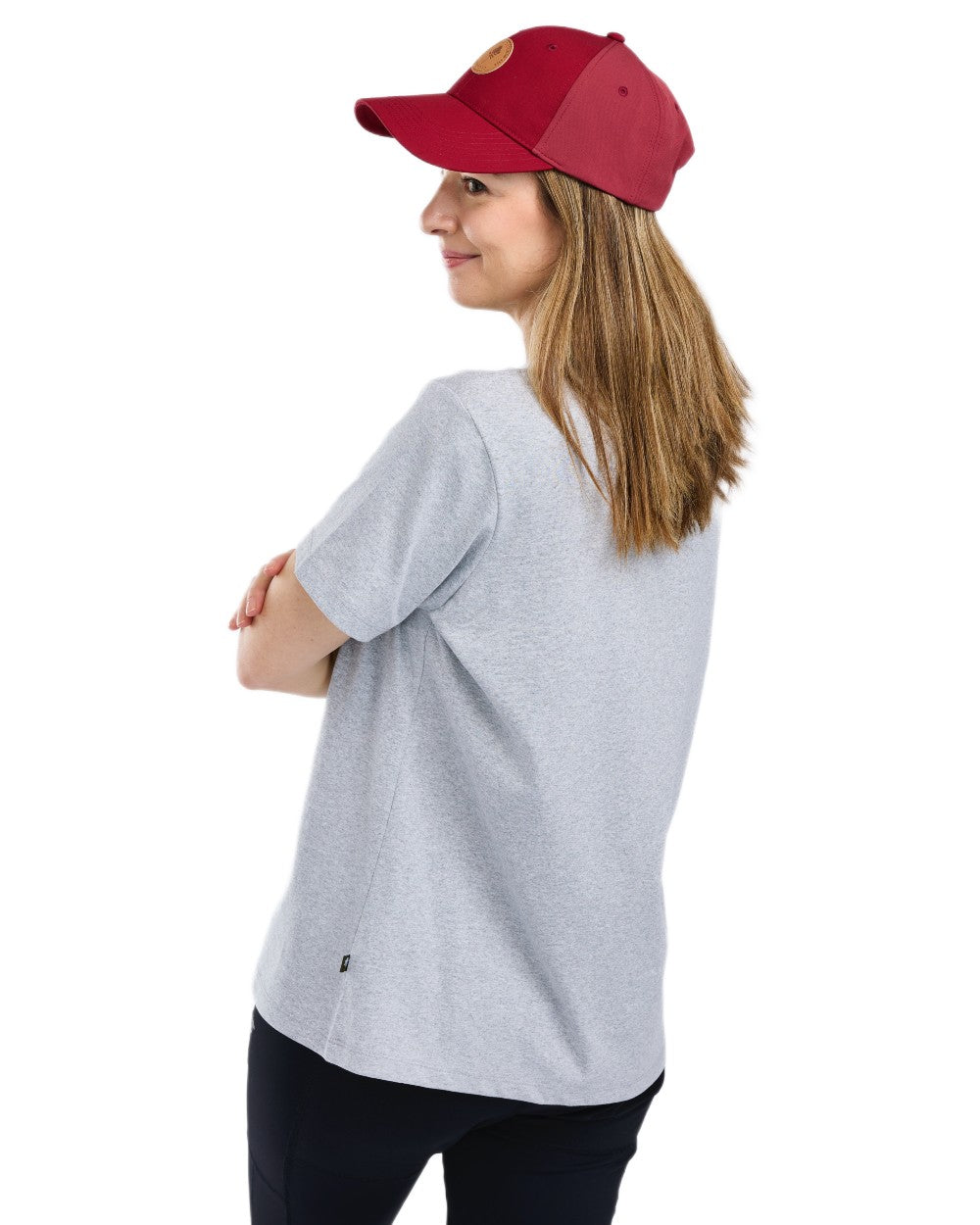 Light Grey Melange Activity coloured Pinewood Womens Dog Sports T-Shirt on white background 