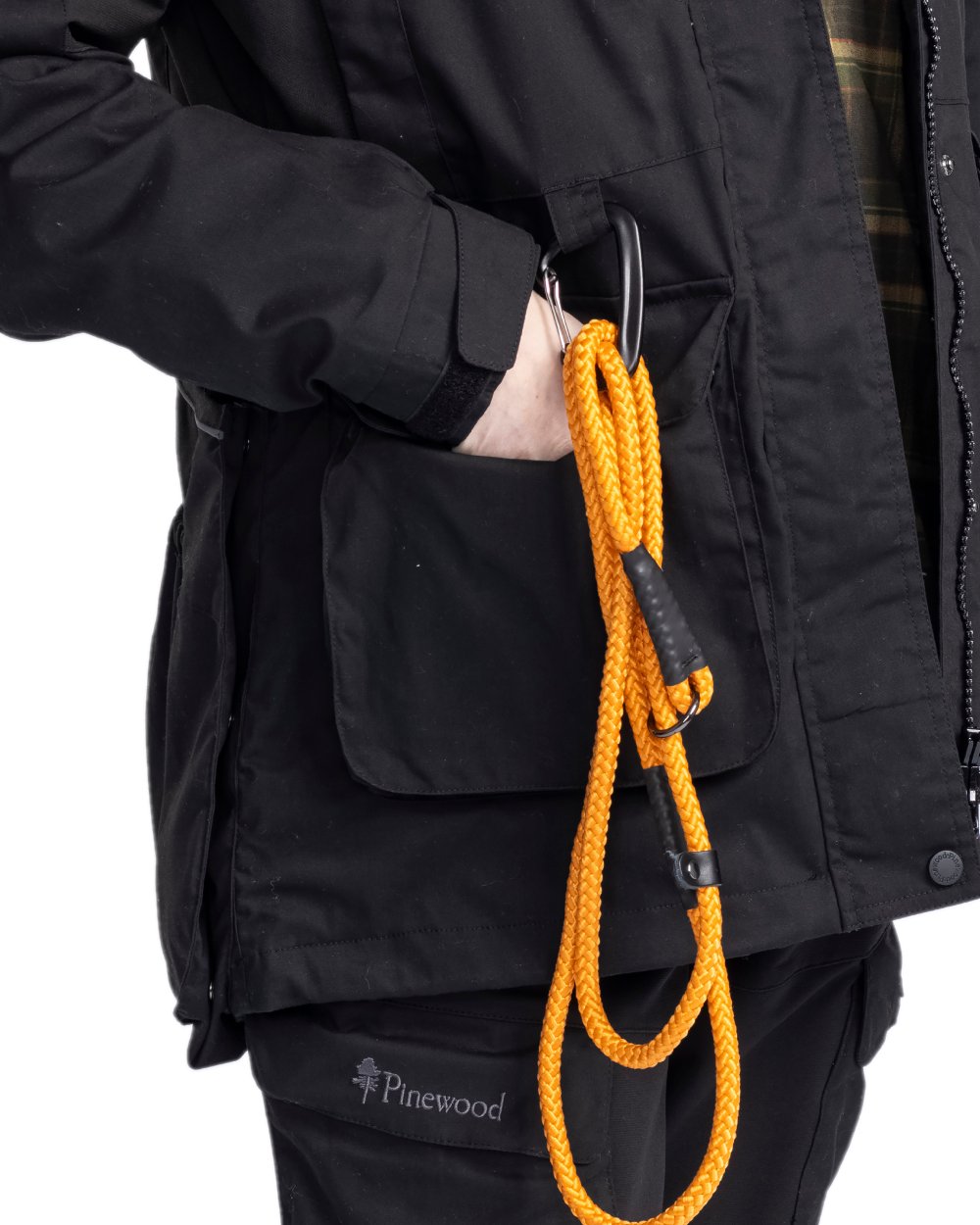 Black Coloured Pinewood Womens Dog Sports Trainer Extreme Jacket on white background 