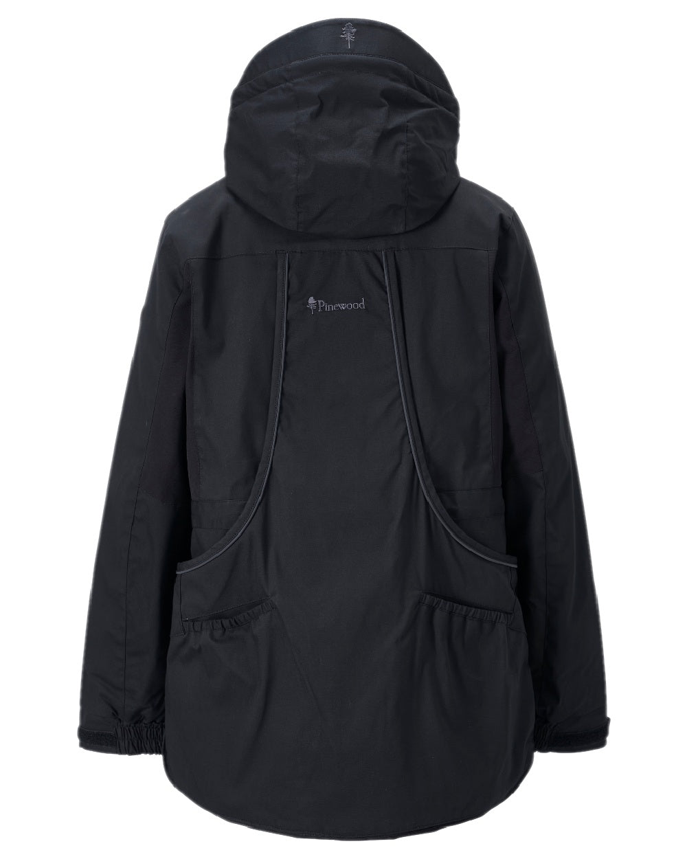 Black Coloured Pinewood Womens Dog Sports Trainer Extreme Jacket on white background 
