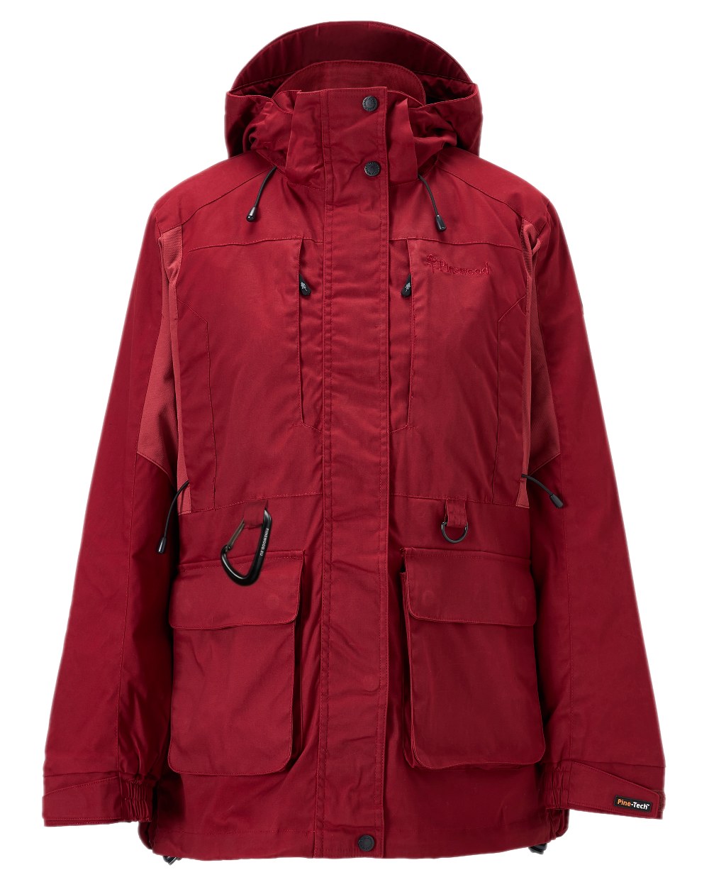 Dark Tomato Dark Red Coloured Pinewood Womens Dog Sports Trainer Extreme Jacket on white background 