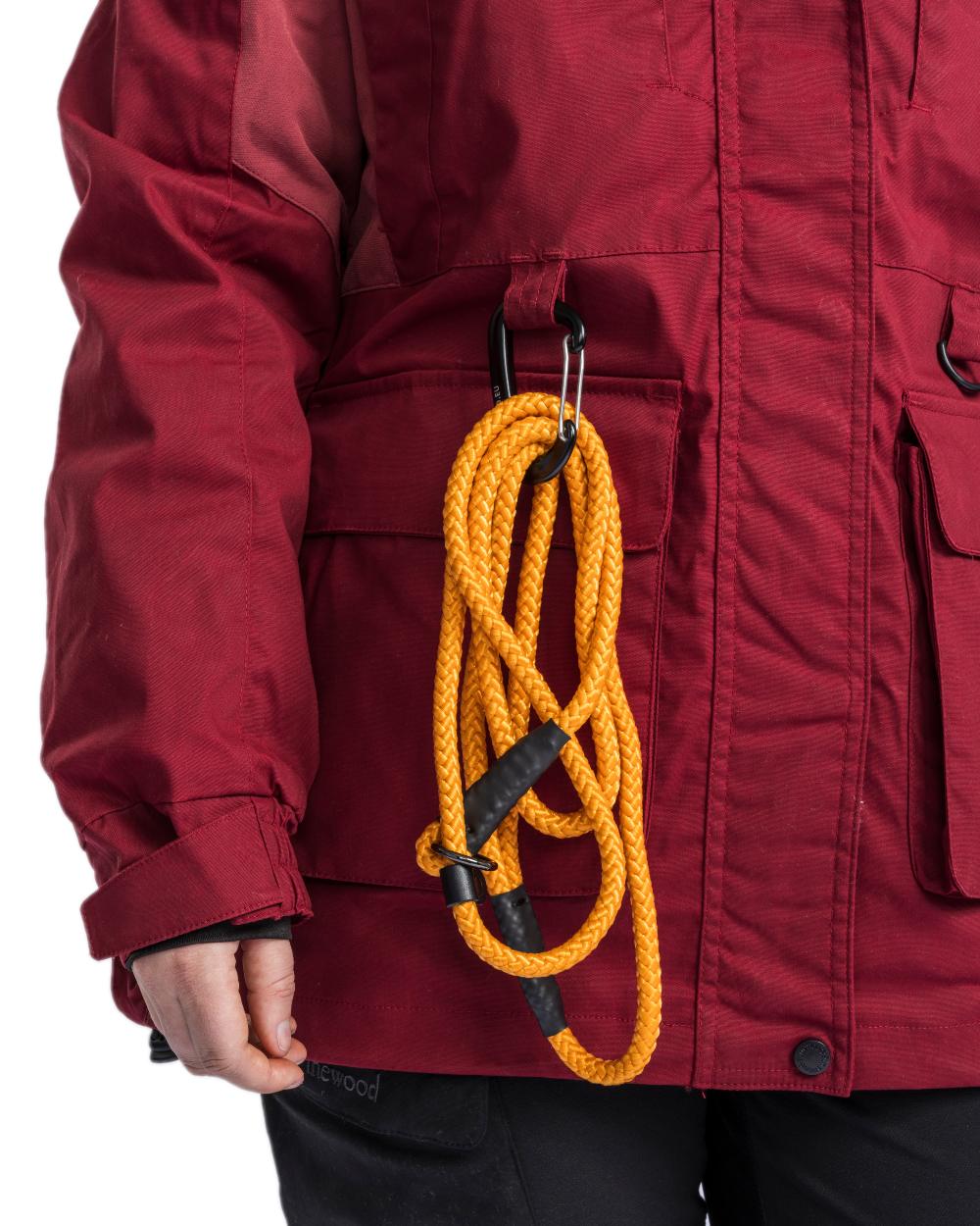 Dark Tomato Dark Red Coloured Pinewood Womens Dog Sports Trainer Extreme Jacket on white background 