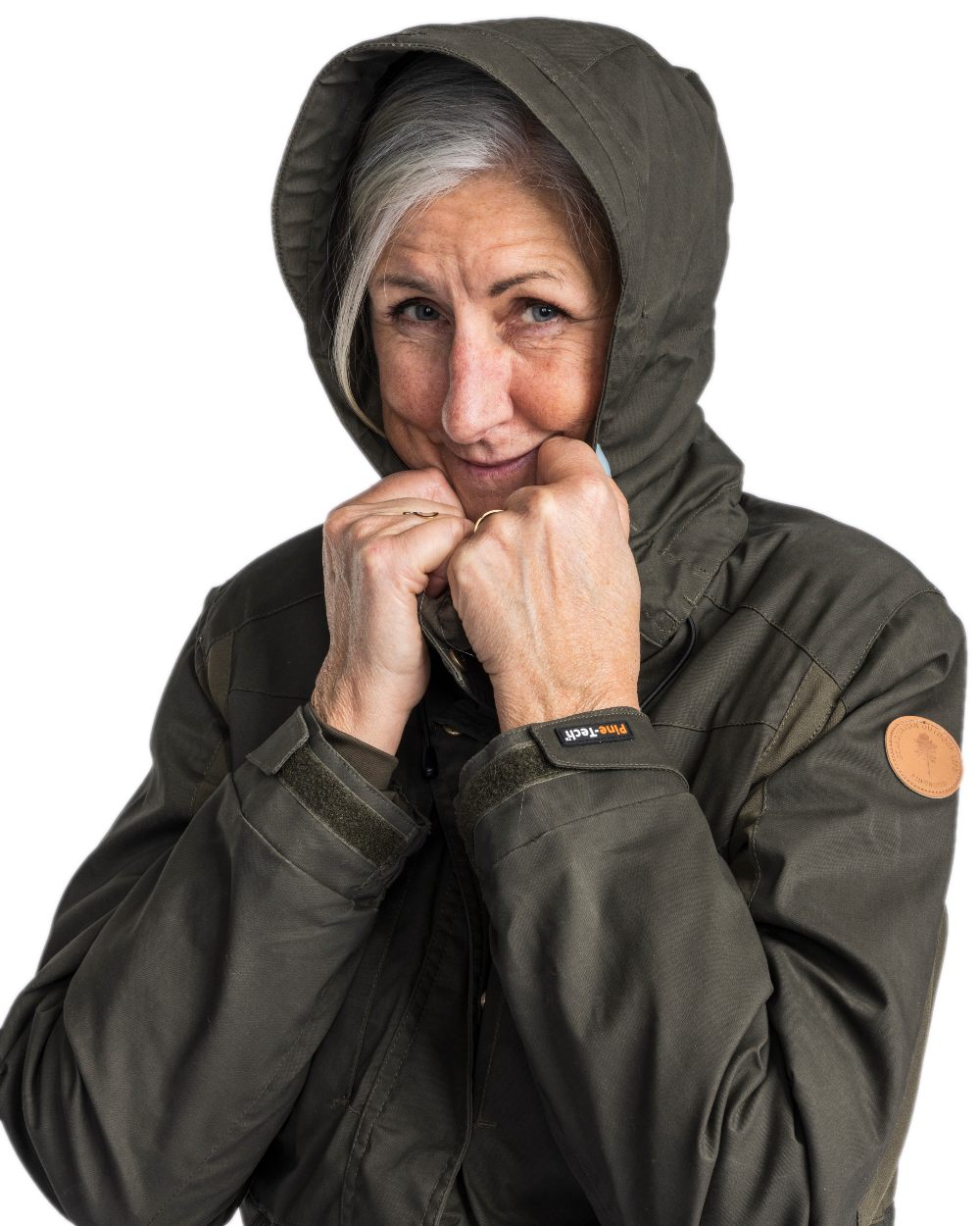 Moss Green Coloured Pinewood Womens Dog Sports Trainer Extreme Jacket on white background 