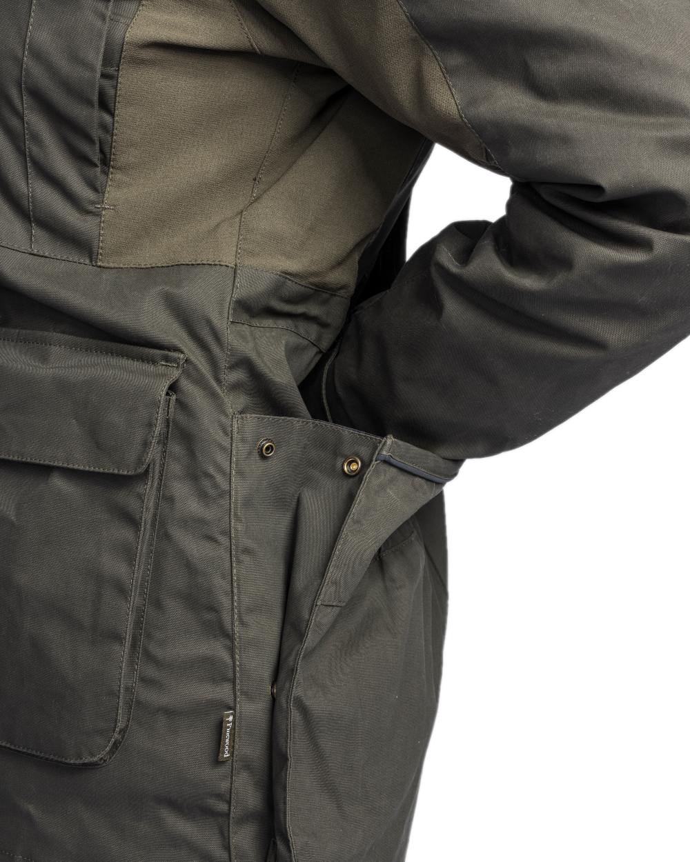 Moss Green Coloured Pinewood Womens Dog Sports Trainer Extreme Jacket on white background 