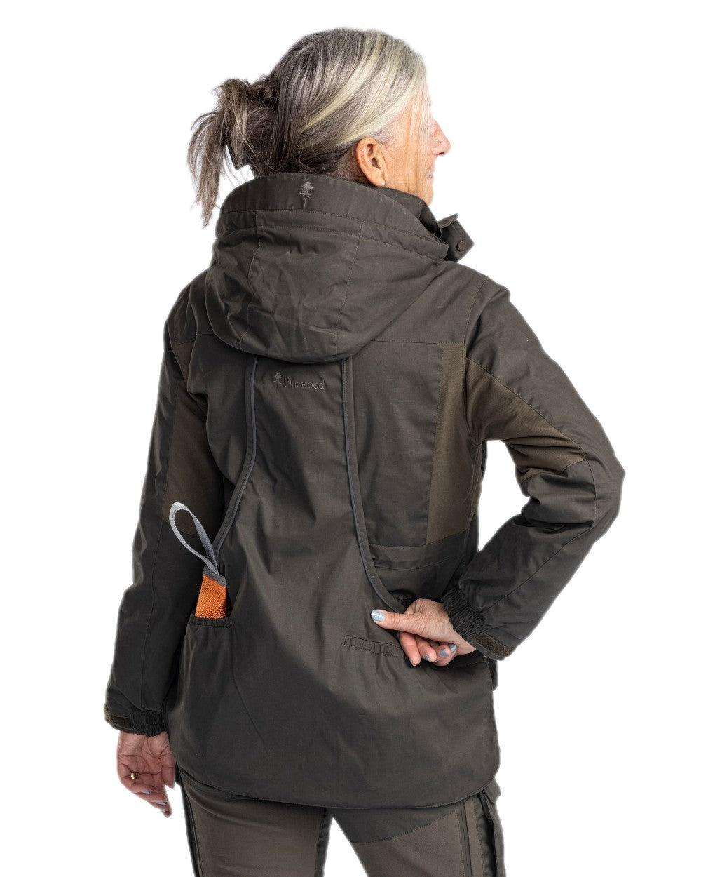 Moss Green Coloured Pinewood Womens Dog Sports Trainer Extreme Jacket on white background 