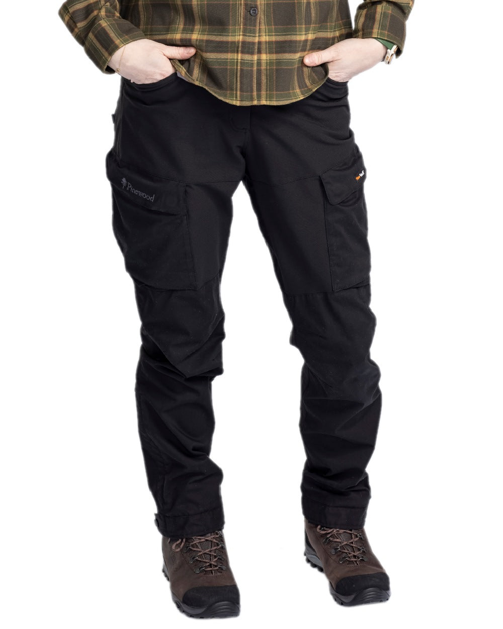 Black Coloured Pinewood Womens Dog Sports Trainer Extreme Trousers on white background 