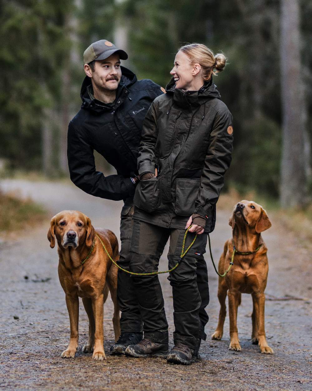 Moss Green Coloured Pinewood Womens Dog Sports Trainer Extreme Trousers on outdoor background 