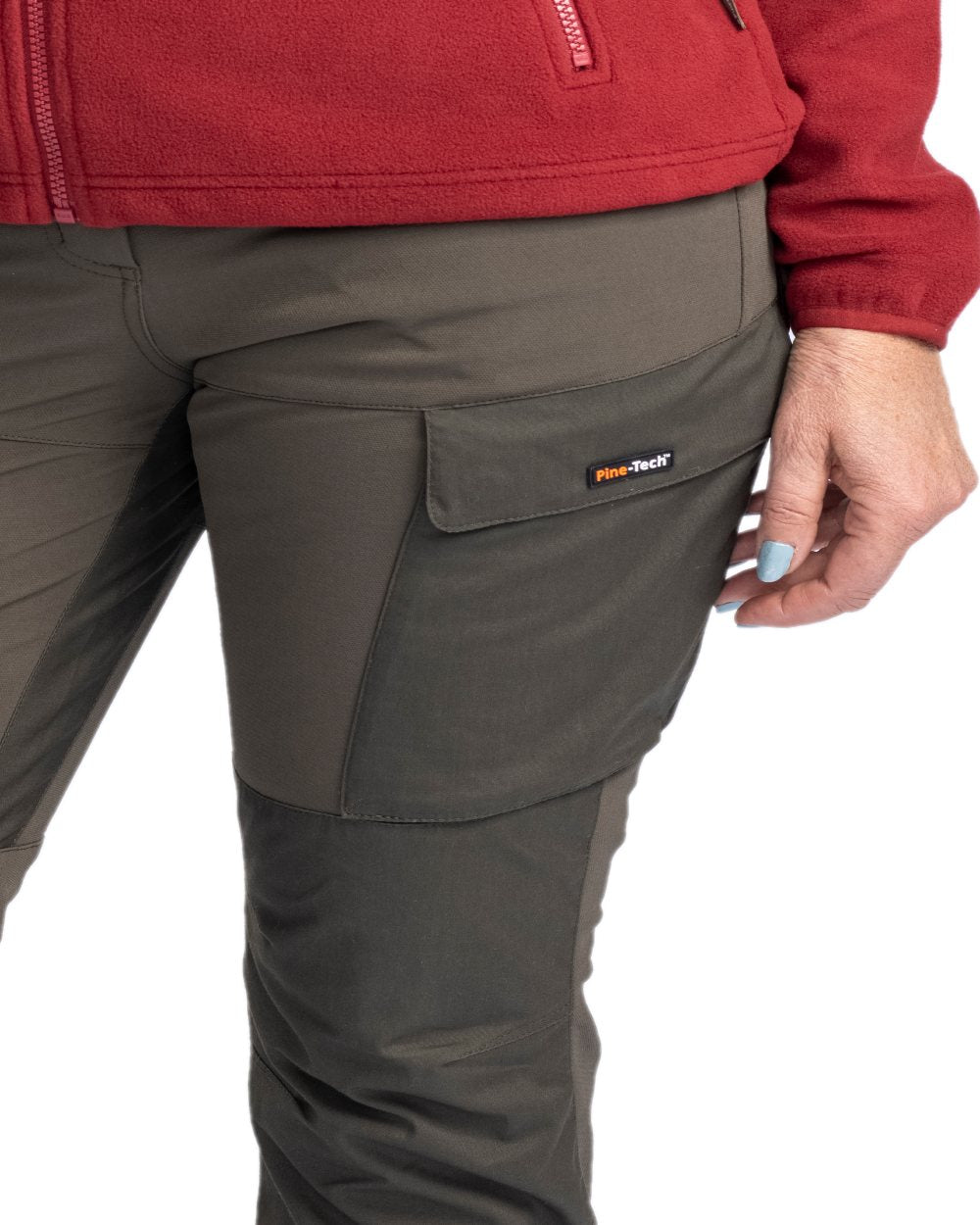 Moss Green Coloured Pinewood Womens Dog Sports Trainer Extreme Trousers on white background 