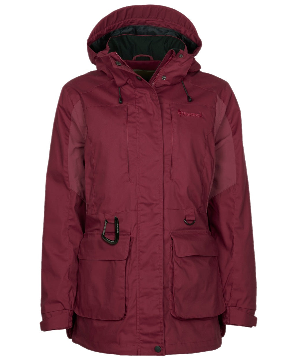 Dark Tomato Dark Red Coloured Pinewood Womens Dog Sports Trainer Jacket on white background 