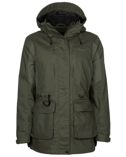 Moss Green Coloured Pinewood Womens Dog Sports Trainer Jacket on white background 