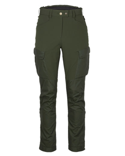 Moss Green Coloured Pinewood Womens Dog Sports Trainer Trousers on white background 