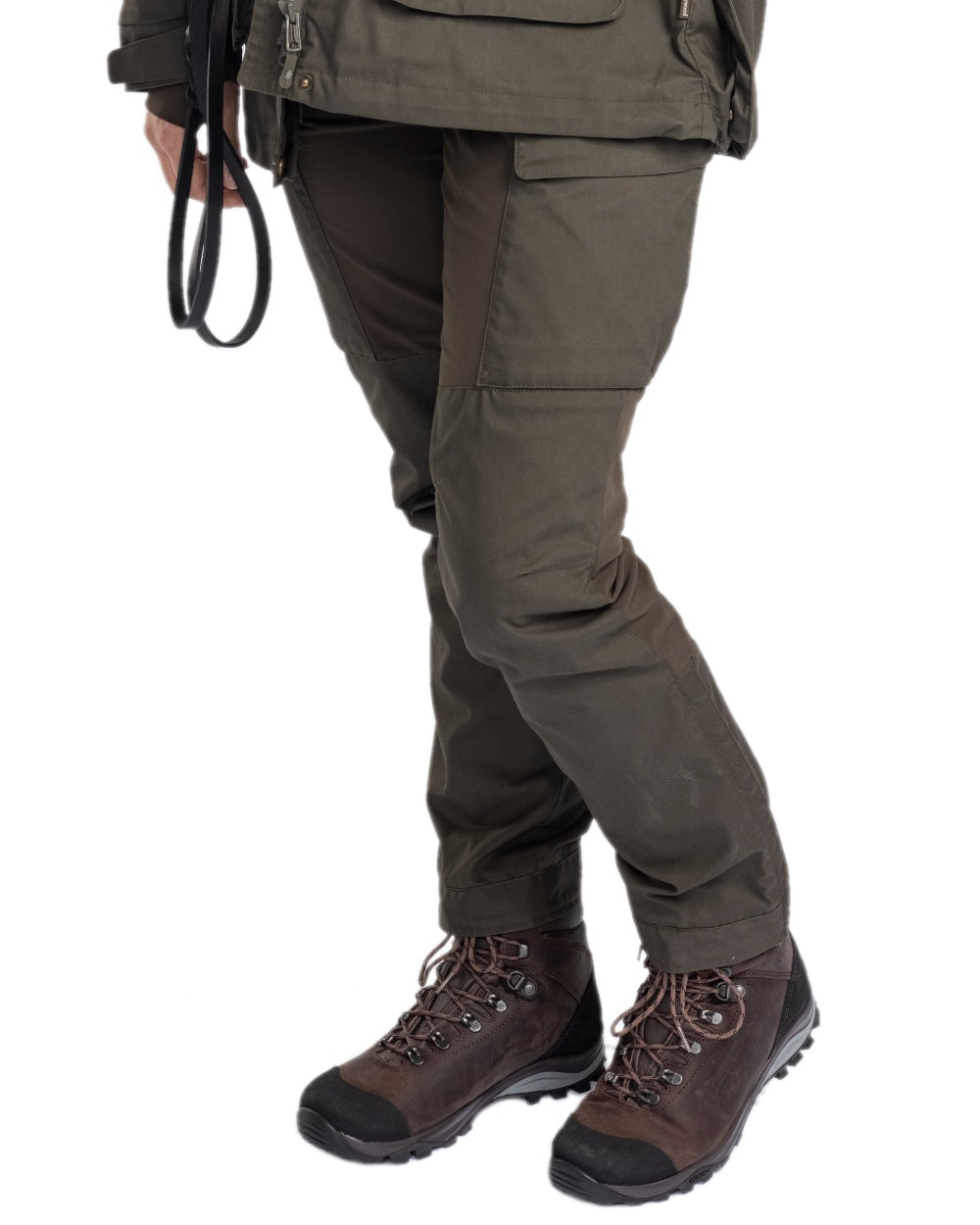 Moss Green Coloured Pinewood Womens Dog Sports Trainer Trousers on white background 