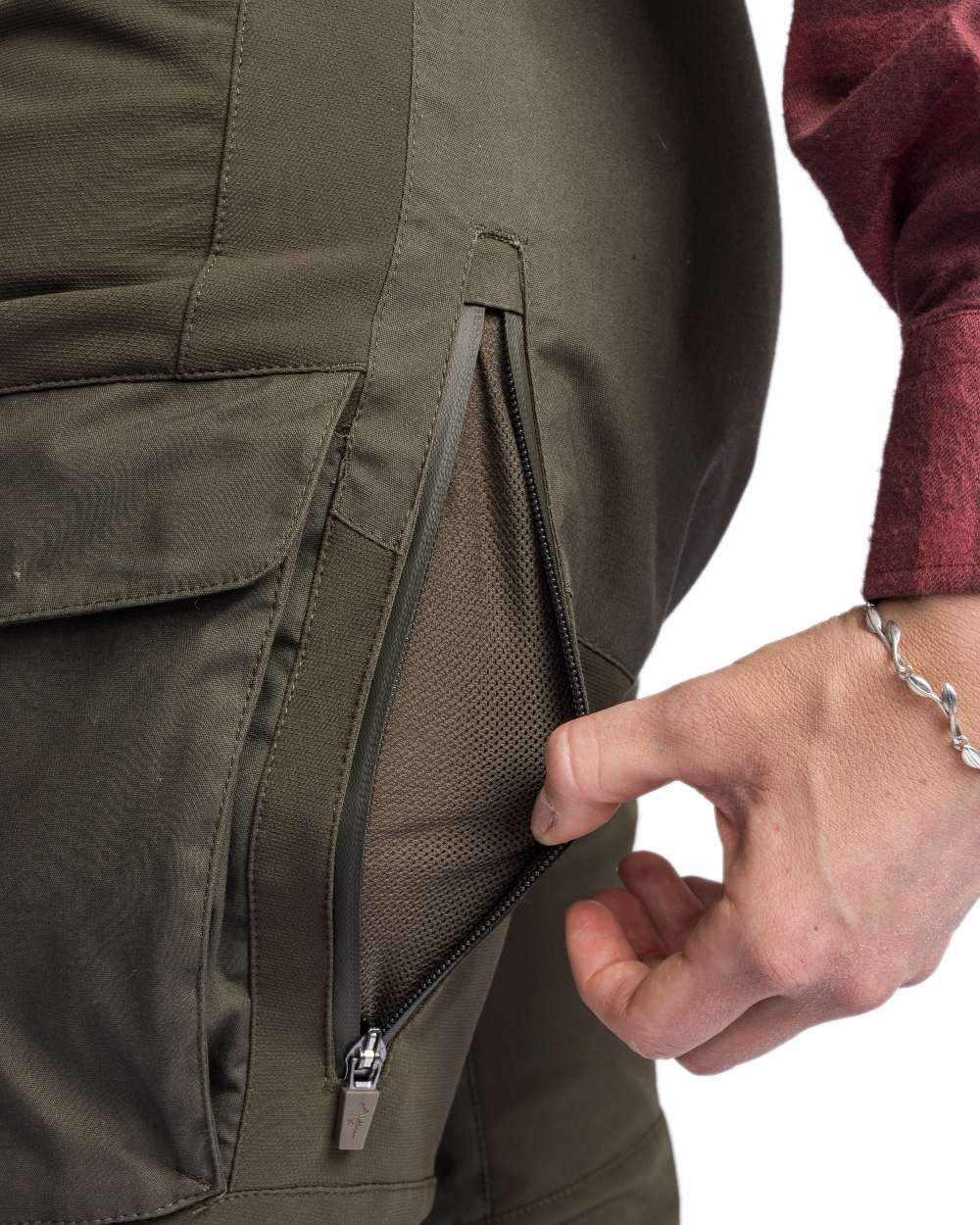 Moss Green Coloured Pinewood Womens Dog Sports Trainer Trousers on white background 