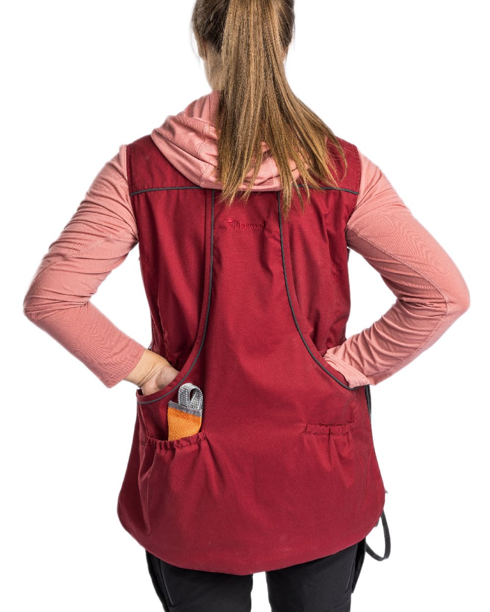 Dark Tomato Dark Red Coloured Pinewood Womens Dog Sports Trainer Vest on white background 
