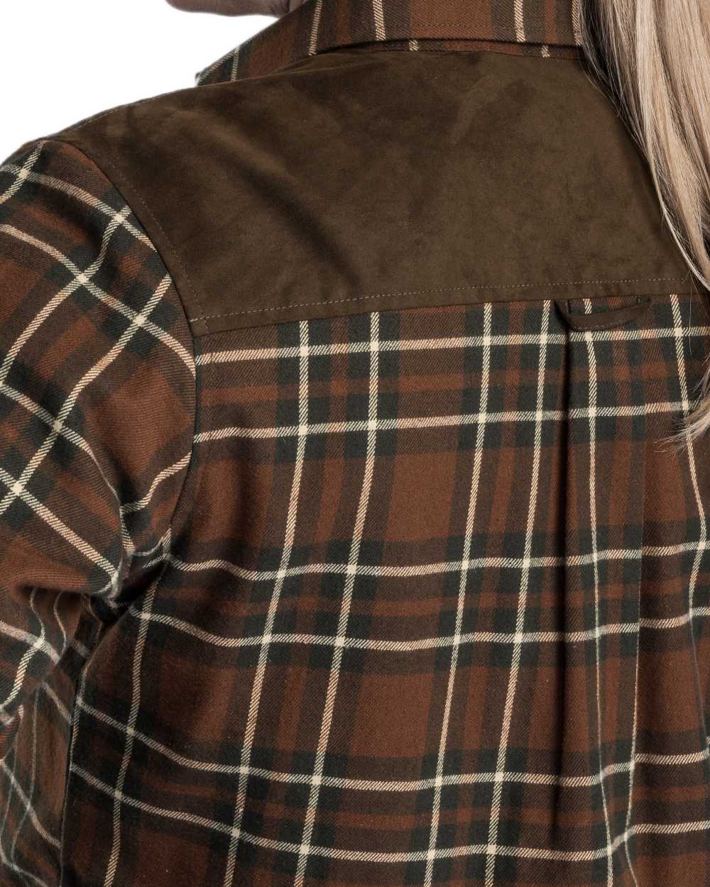 Nougat Beige coloured Pinewood Womens Douglas Shirt on white background 