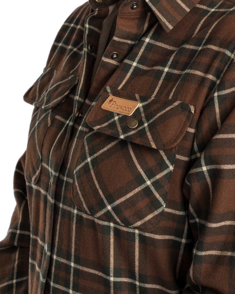 Nougat Beige coloured Pinewood Womens Douglas Shirt on white background 