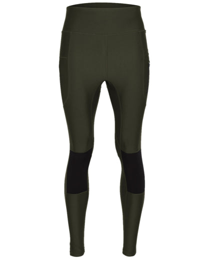 Moss Green Coloured Pinewood Womens Finnveden Active Tights 2.0 on white background 