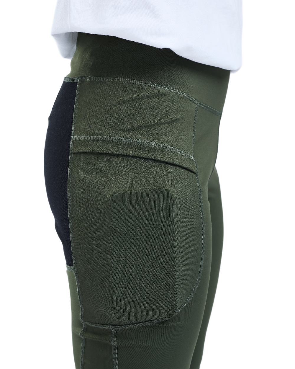 Moss Green Coloured Pinewood Womens Finnveden Active Tights 2.0 on white background 