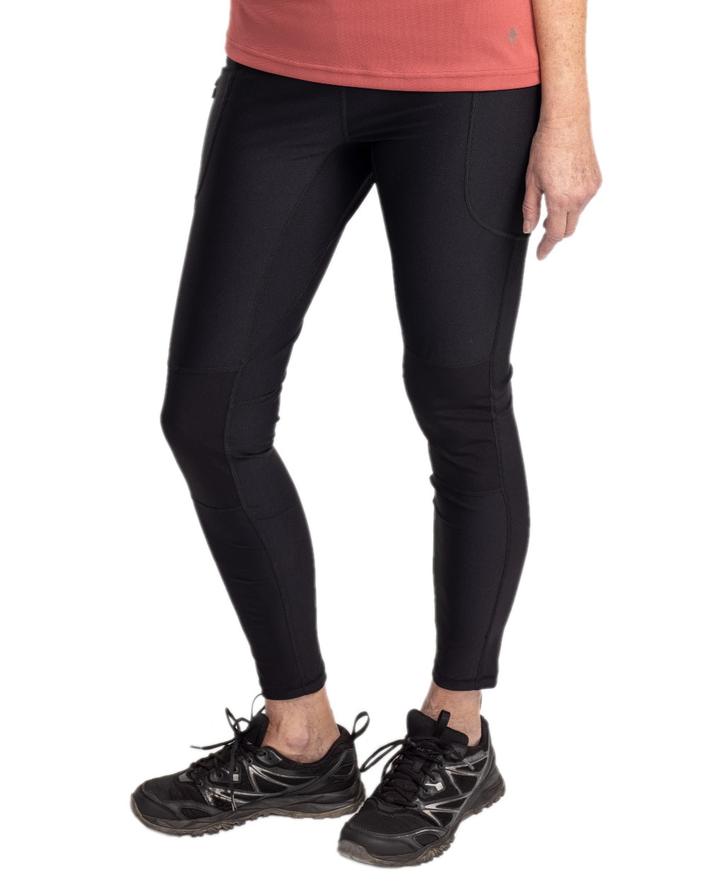 Black Coloured Pinewood Womens Finnveden Active Tights on white background 