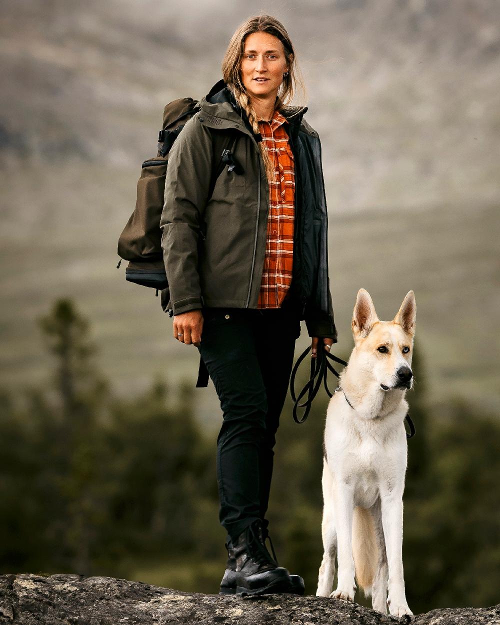 Black Coloured Pinewood Womens Finnveden Classic Trousers on outdoor background 