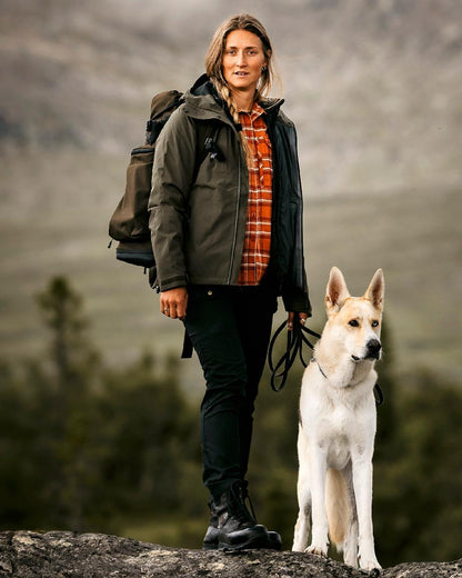 Black Coloured Pinewood Womens Finnveden Classic Trousers on outdoor background 