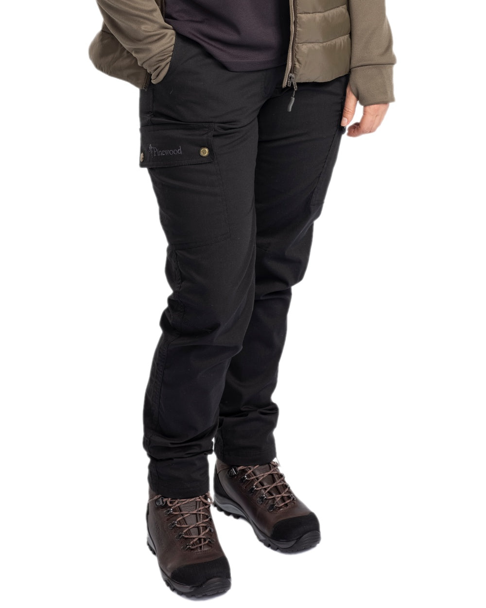 Black Coloured Pinewood Womens Finnveden Classic Trousers on white background 