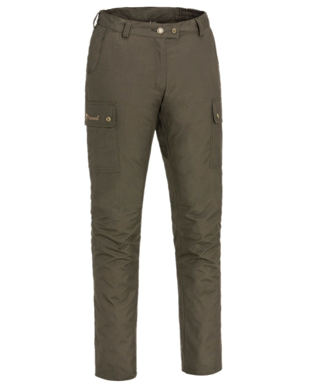 Dark Olive Coloured Pinewood Womens Finnveden Classic Trousers on white background 