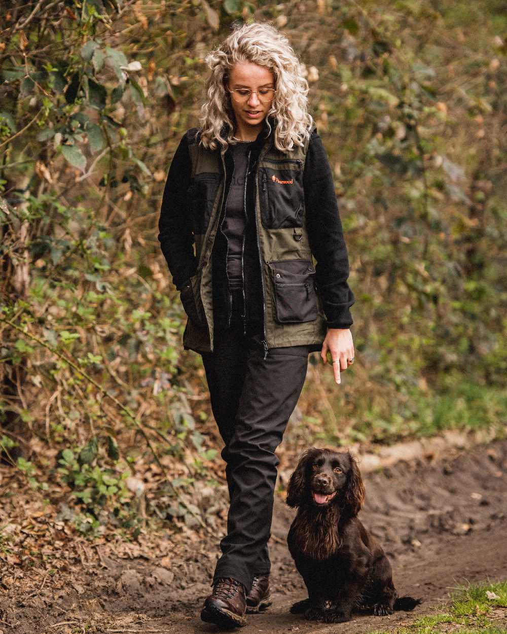 Black Coloured Pinewood Womens Finnveden Fleece Jacket on outdoor background 