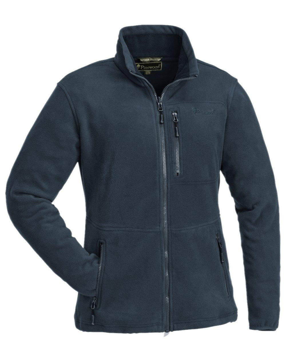 Dark Navy Coloured Pinewood Womens Finnveden Fleece Jacket on white background 