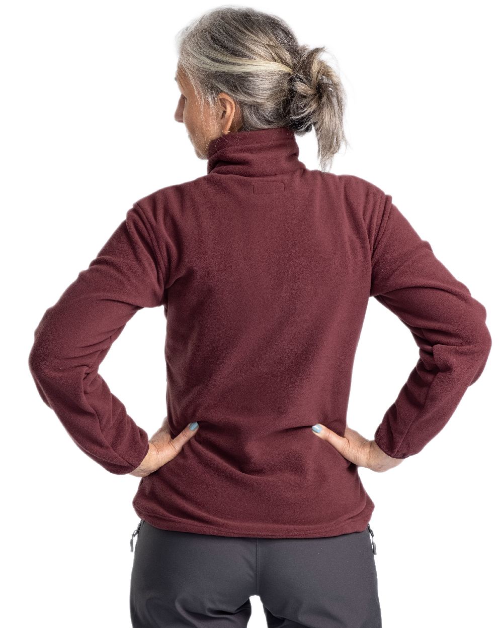 Earth Plum Coloured Pinewood Womens Finnveden Fleece Jacket on  white background 