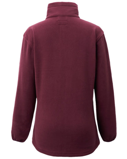 Earth Plum Coloured Pinewood Womens Finnveden Fleece Jacket on  white background 