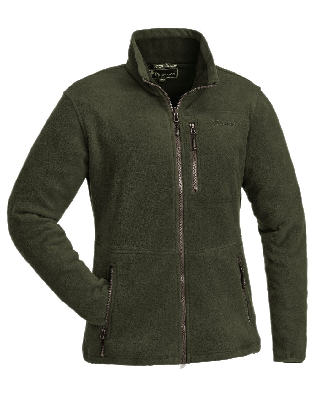 Green Coloured Pinewood Womens Finnveden Fleece Jacket on white background 