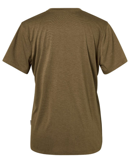 Olive Green coloured Pinewood Womens Finnveden Forest T-Shirt on white background 