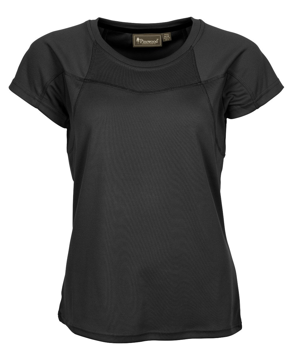 Black coloured Pinewood Womens Finnveden Function T-Shirt on white background 