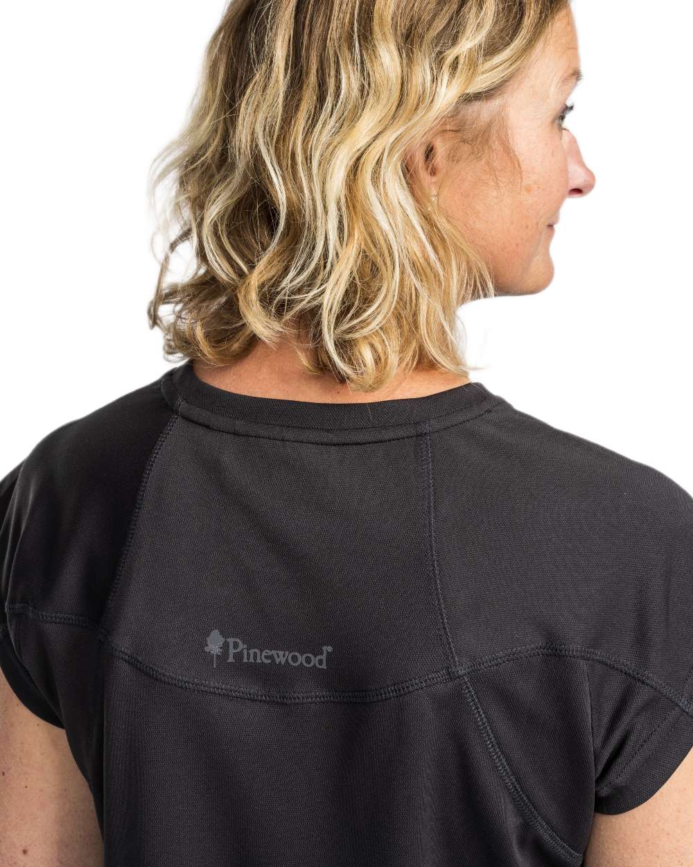 Black coloured Pinewood Womens Finnveden Function T-Shirt on white background 