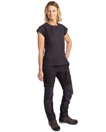 Black coloured Pinewood Womens Finnveden Function T-Shirt on white background 