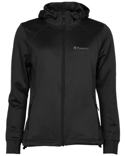 Black Coloured Pinewood Womens Finnveden Hoodie on white background 