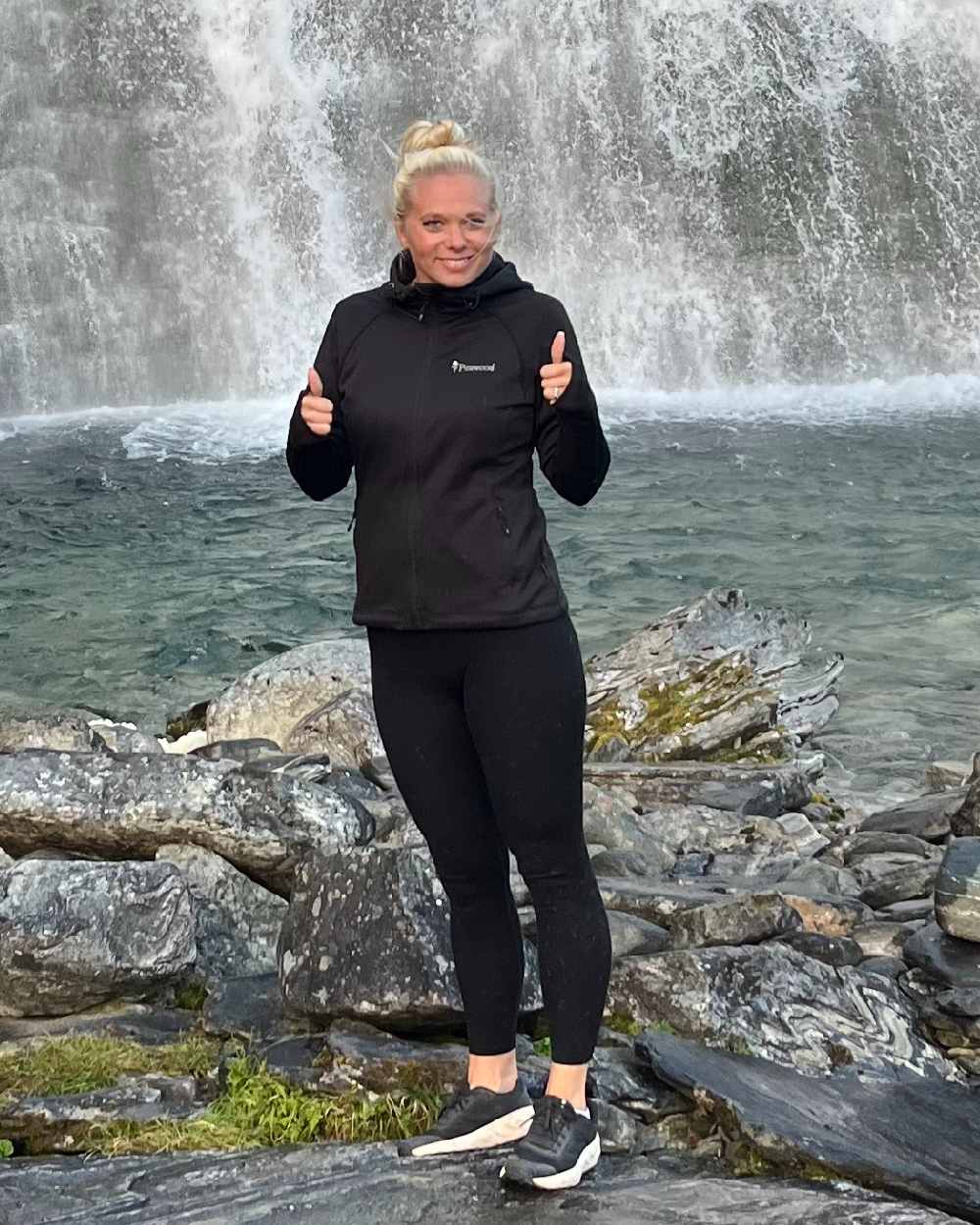 Black Coloured Pinewood Womens Finnveden Hoodie on outdoor background 