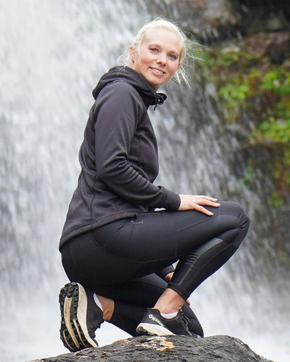 Black Coloured Pinewood Womens Finnveden Hoodie on outdoor background 