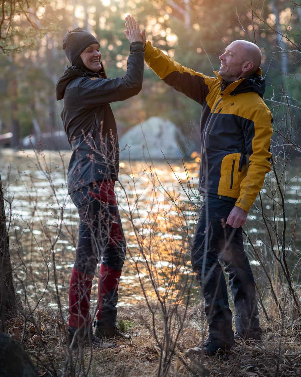 Black Dark Anthracite Coloured Pinewood Womens Finnveden Hybrid Extreme Jacket on outdoor background 