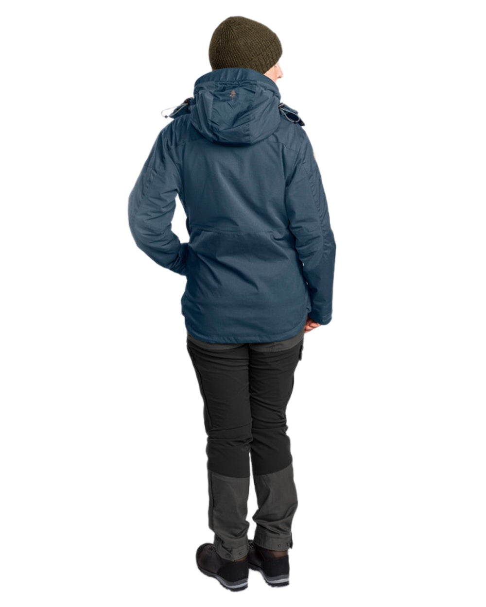 Dark Dive Coloured Pinewood Womens Finnveden Hybrid Extreme Jacket on white background 