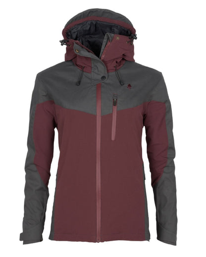EarthPlum Dark Anthracite Coloured Pinewood Womens Finnveden Hybrid Extreme Jacket on white background 