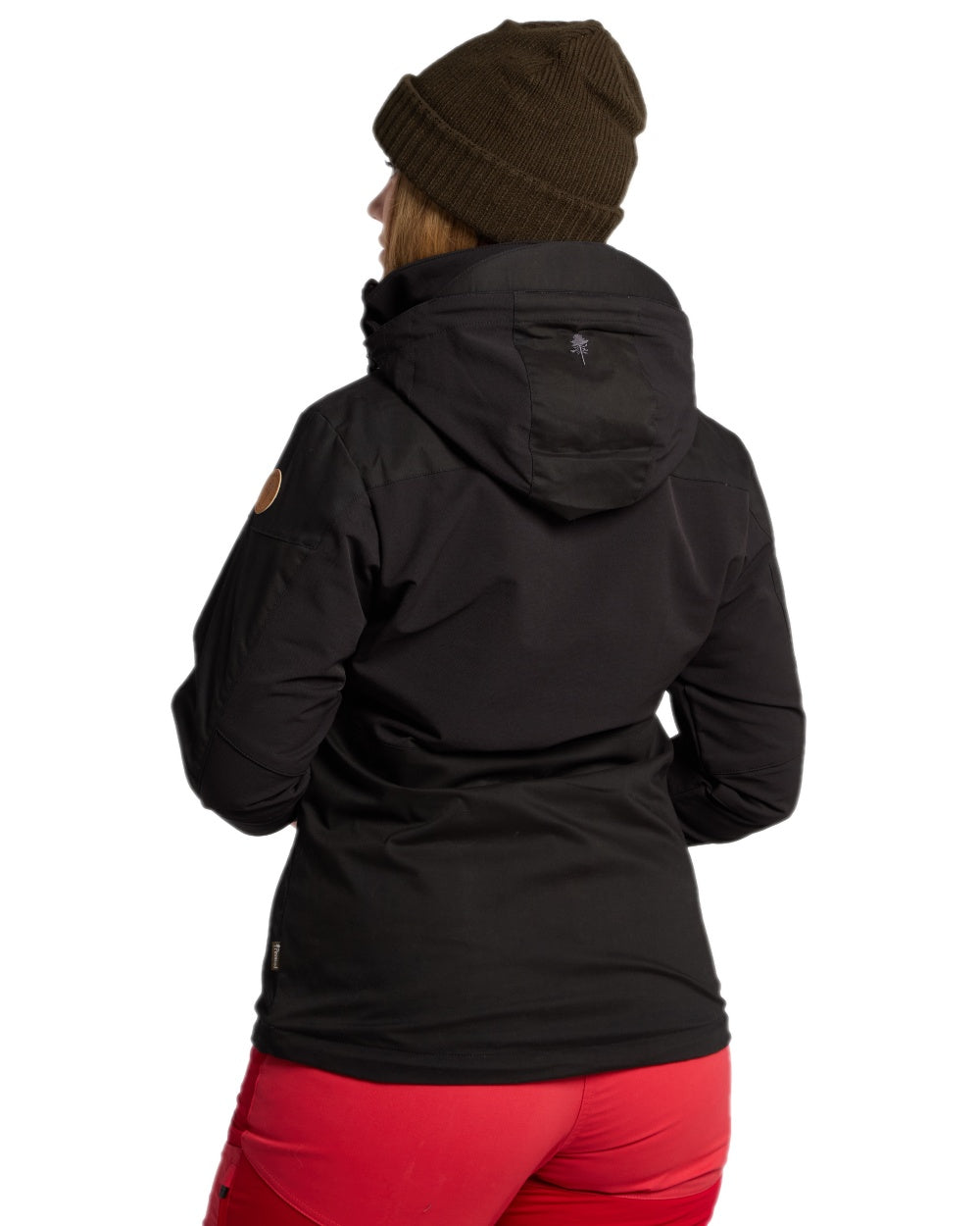 Black Coloured Pinewood Womens Finnveden Hybrid Jacket on white background 