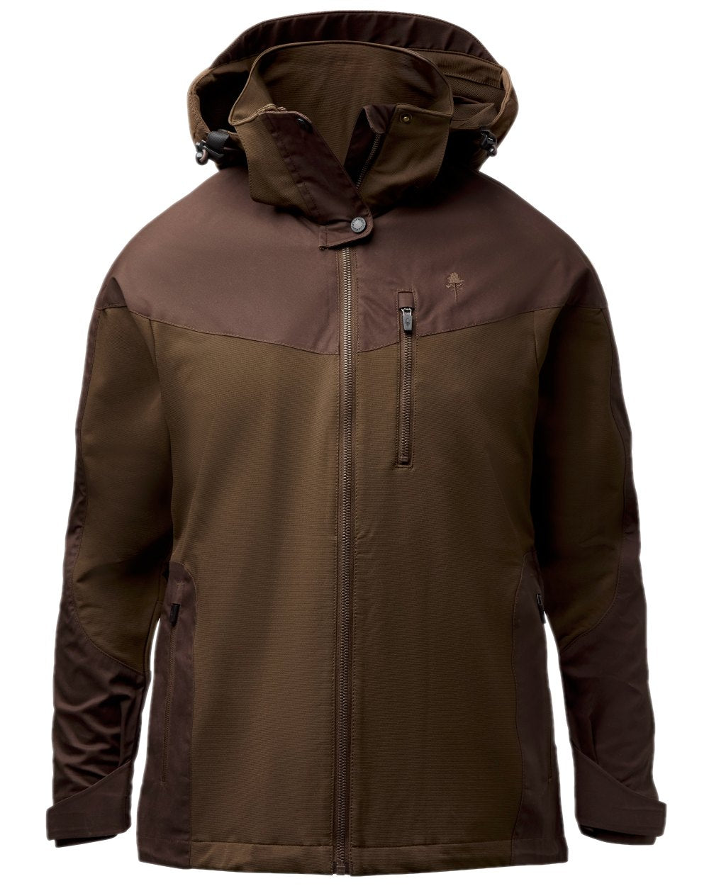 Dark Brown Coloured Pinewood Womens Finnveden Hybrid Jacket on white background 
