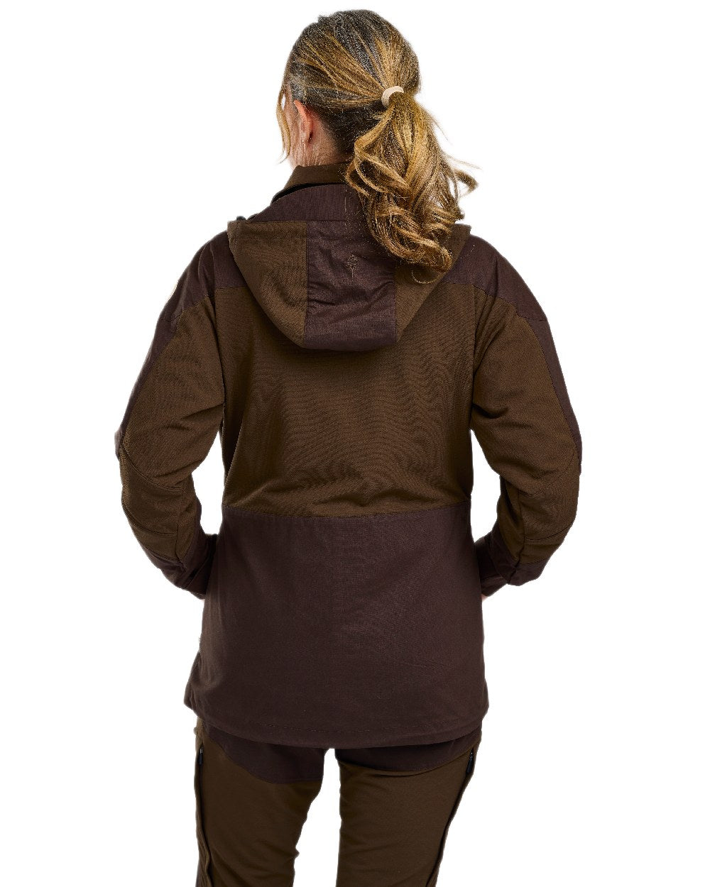 Dark Brown Coloured Pinewood Womens Finnveden Hybrid Jacket on white background 