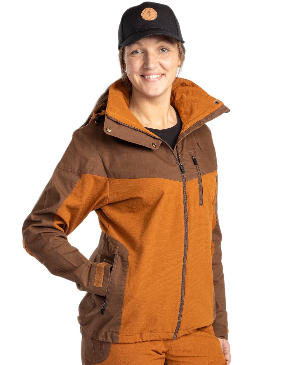Fudge Nougat Coloured Pinewood Womens Finnveden Hybrid Jacket on white background 