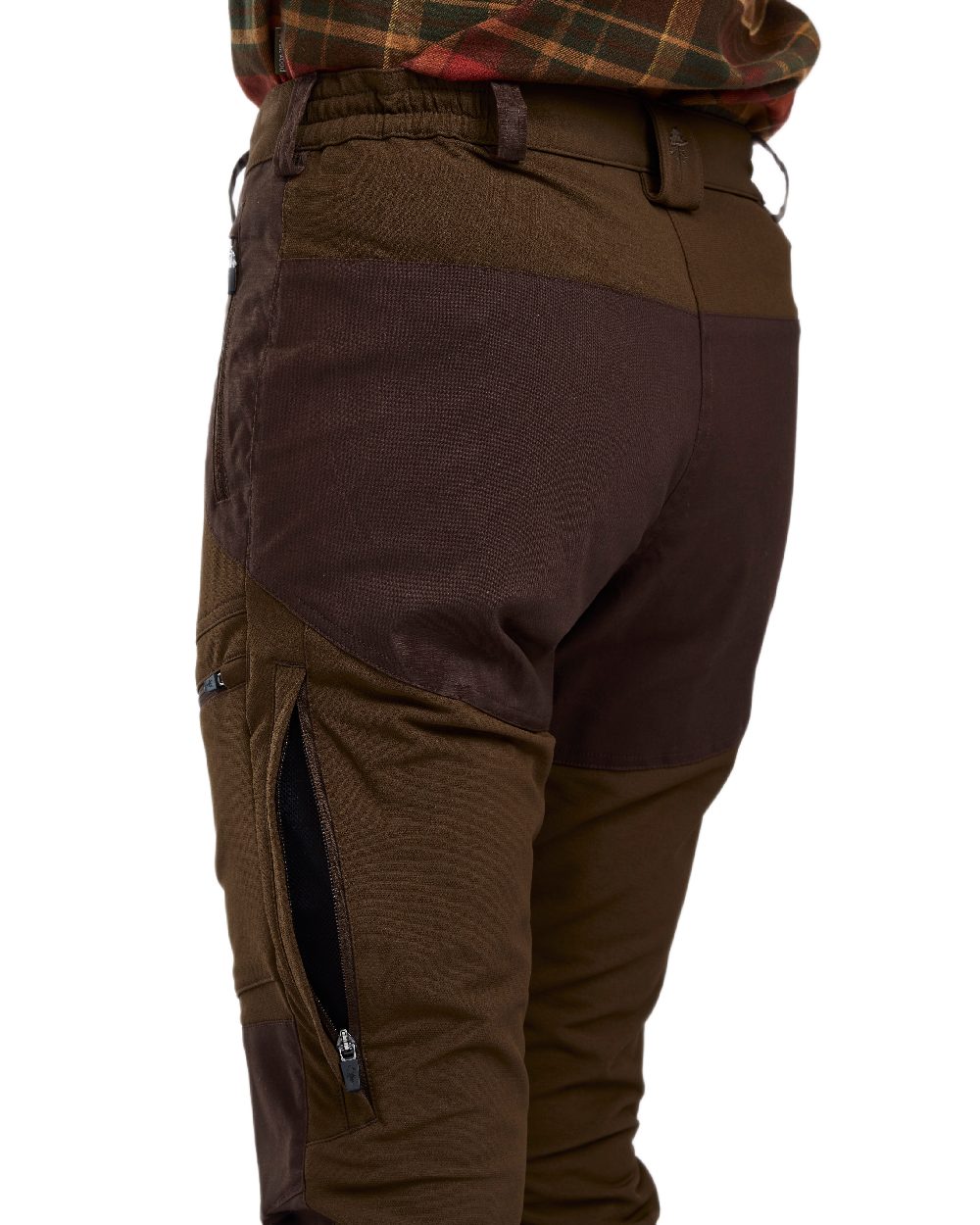 Dark Brown Coloured Pinewood Womens Finnveden Hybrid Trousers on white background 